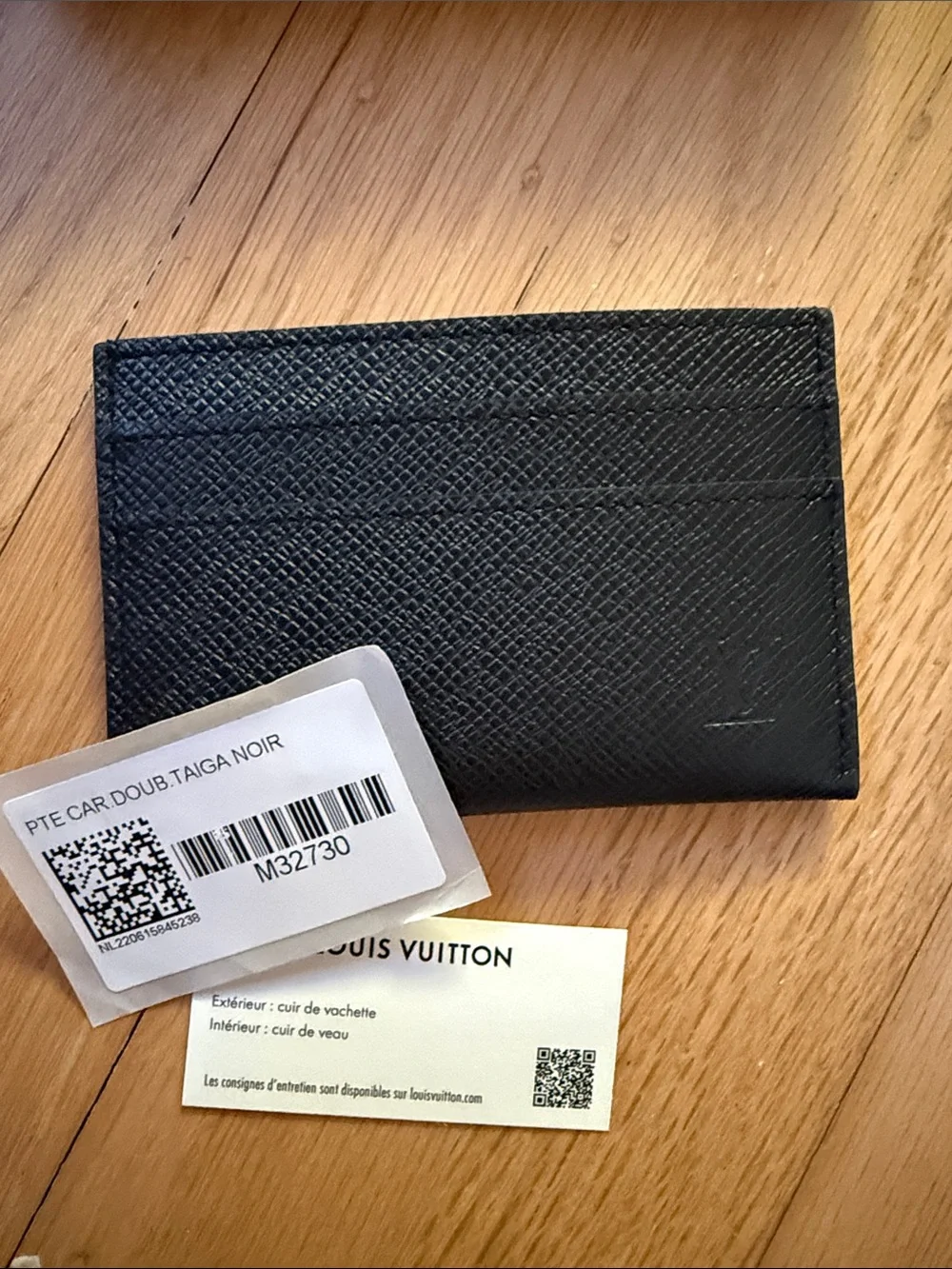 Louis Vuitton Black Card Holder with Signature Orange Box